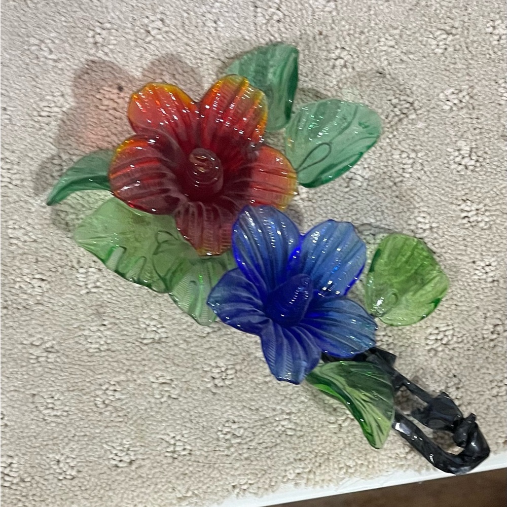 Vibrant Glass Floral Sculpture